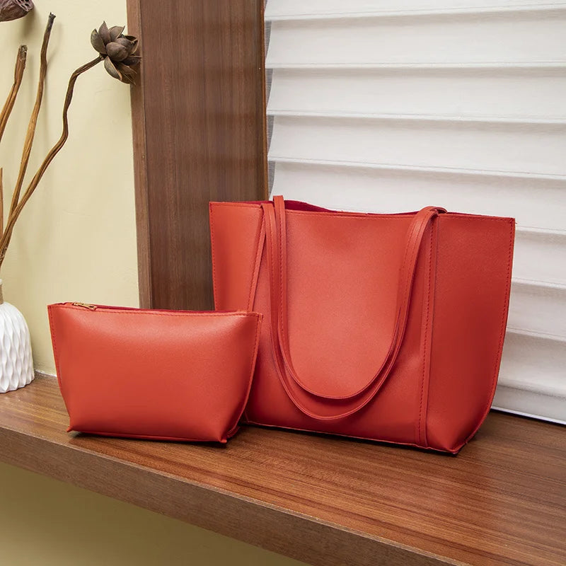 Tote Bags Simple and large-capacity fashion shoulder women's bag solid color minimalist style fashion tote bag travel light and