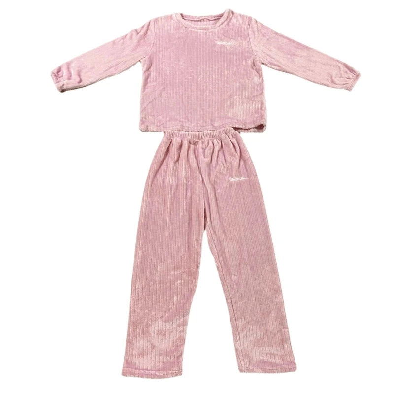 Soft and Comfortable Fleece Pajama Women's Lounge Sets Long Sleeve Sleepwear Loungewear