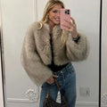 Street Fashion Short Faux Fur Jacket Women 2024 Winter Hot Cool Girls Fluffy Short Fur Jacket