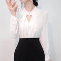 Solid Blouses Women Chiffon Shirts Long Sleeve Slim Hollow Sexy All-match Basic Spring Summer Tops Thin Chic Elegant Female Ins