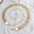 Ladies' Gold Waist Chain Fashion Metal Hook Adjustable Belt for Dress 2 Model Gold Waist Chain Belt