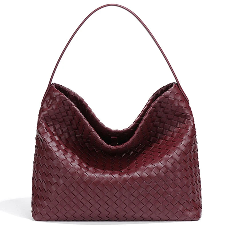 Woven Tote Bag for Women Shoulder Bag Vegan Leather Tote Bag Summer Beach Retro Purse and Handbag with Adjustable Strap