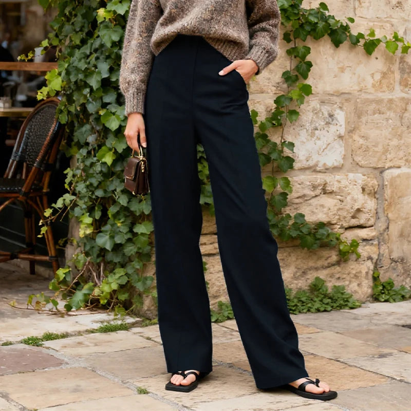 Womens Casual Trousers High Waist Zipper Elegant And Versatile Pants For Spring And Autumn Everyday Wear