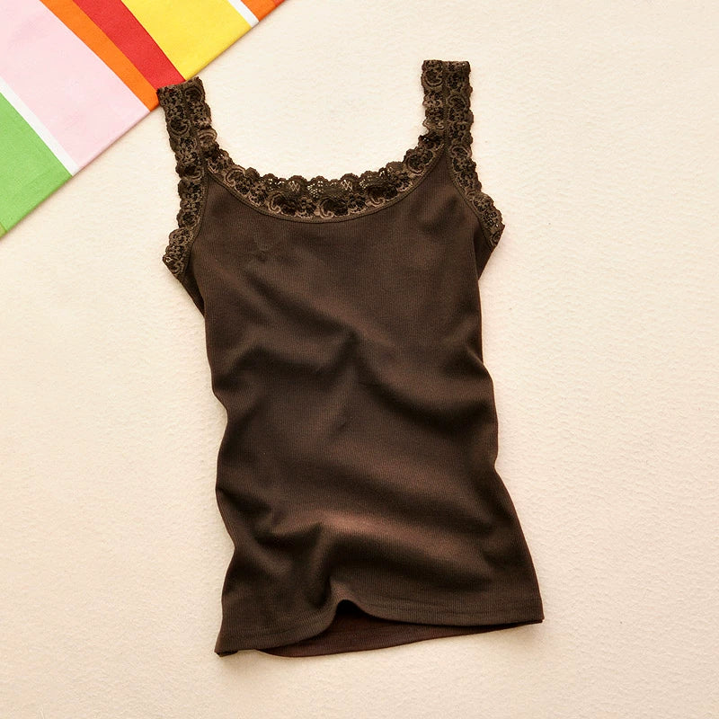 2025 Summer Top Women Sleeveless Lace Tank Top Sexy Women's T-shirt Vest Tank Tops Female Vest Tops White Black Underwear Women